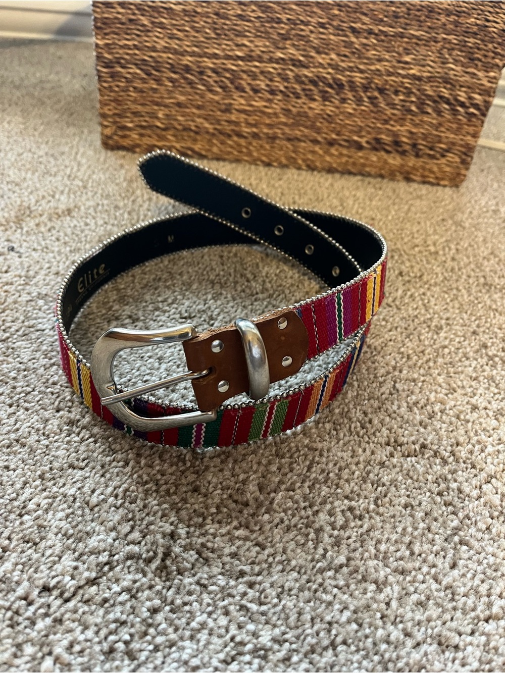 Elite Multicolor Belt with silver buckle